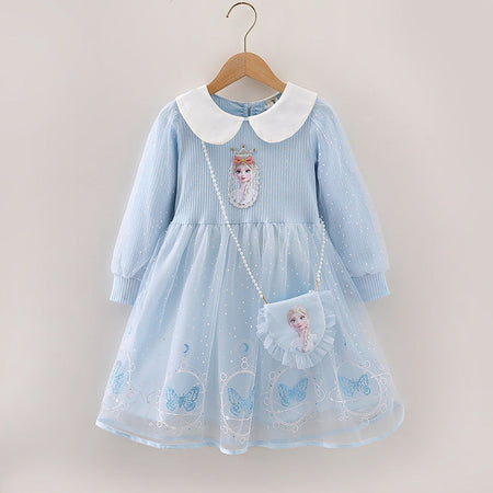 Pink girls Korean-style princess summer dress for casual and seasonal wear
