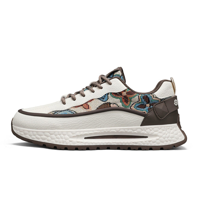 Men’s Korean Style Color-Block Thick-Soled Sneakers