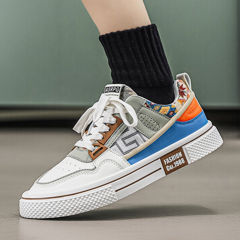 Men’s Korean Style Low-Top White Casual Sneakers