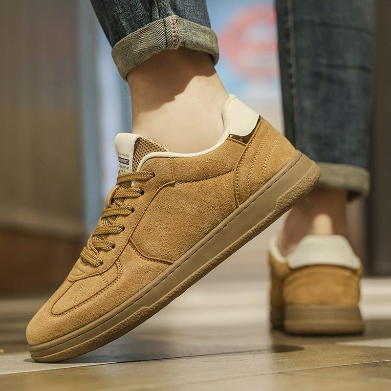 Men’s Korean Style Solid Color Thick-Soled Casual Sneakers