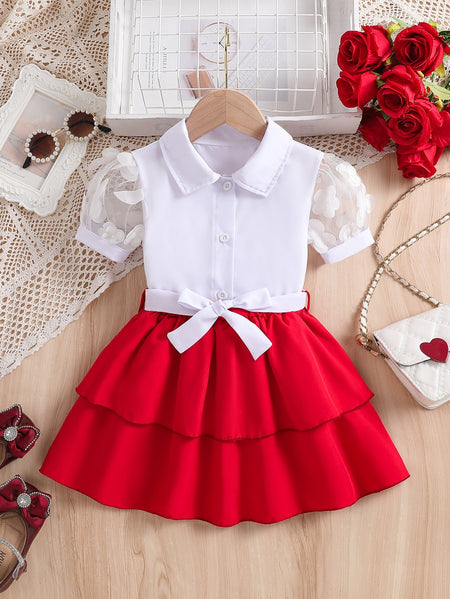 White girls two-piece summer outfit set for casual everyday wear