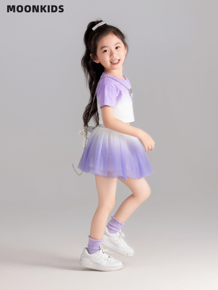 girls two-piece summer outfit set for casual everyday wear