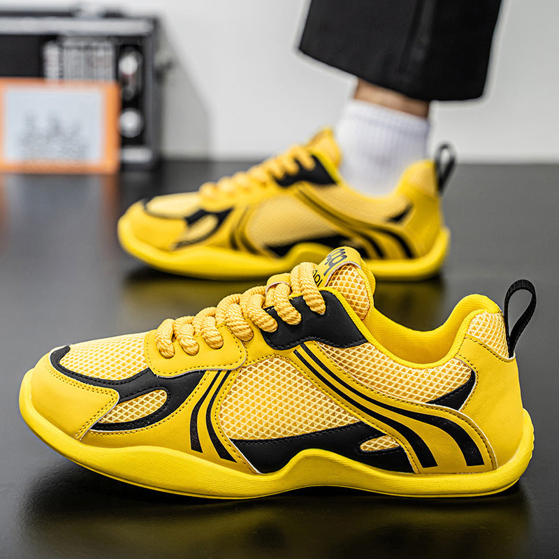 Men’s Hong Kong Style Mesh White Casual Sneakers