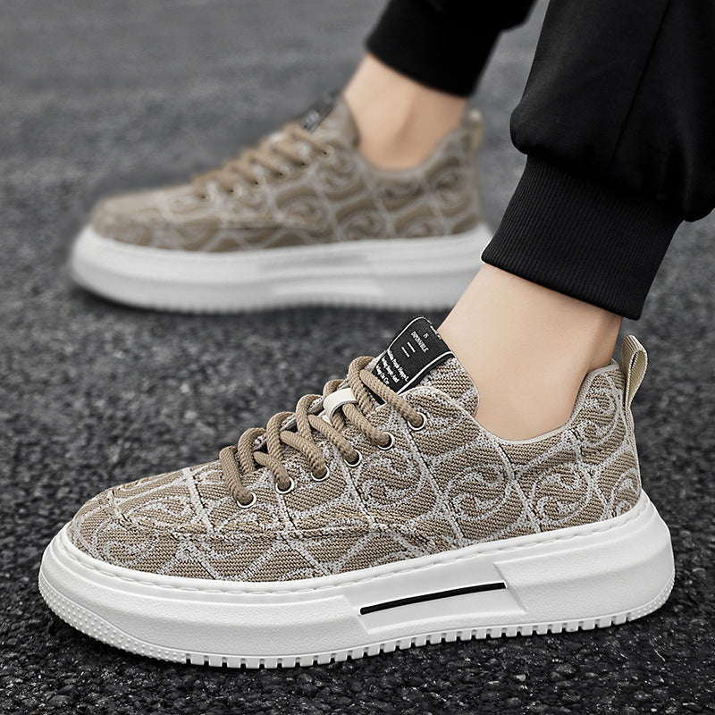 Men’s Low-Top Platform Lace-Up Casual Sneakers