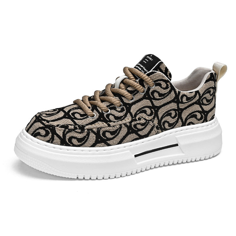 Men’s Low-Top Platform Lace-Up Casual Sneakers