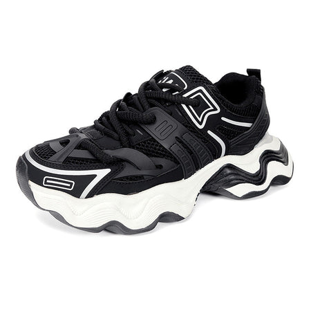 Men’s Korean Style Leather Thick-Soled Dad Sneakers
