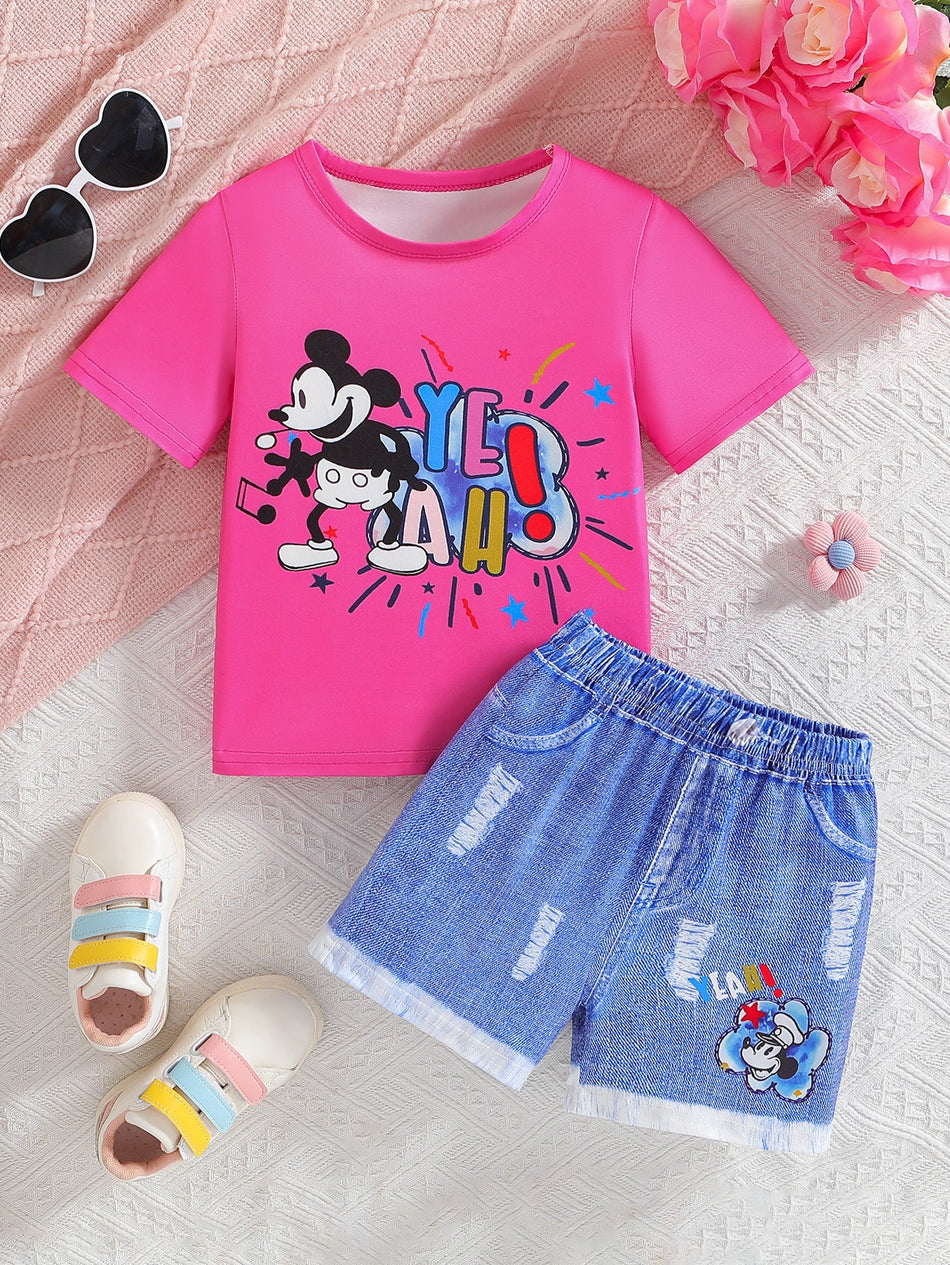 girls two-piece summer outfit set for casual everyday wear