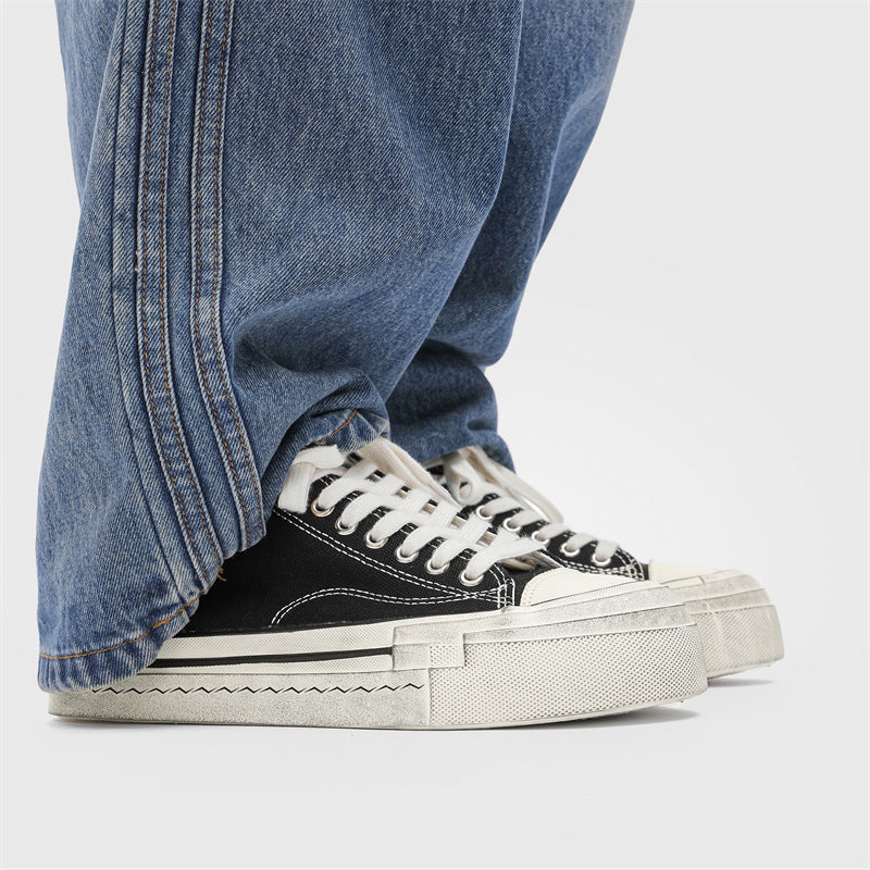 Men’s Retro Canvas Lace-Up Casual Sneakers