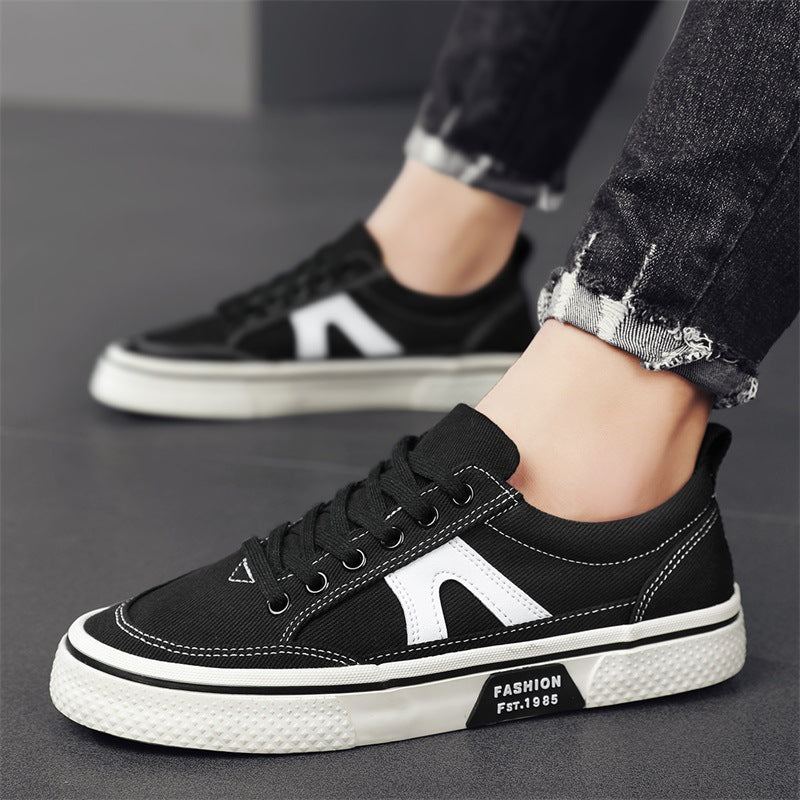 Men’s Canvas Low-Top Solid Color Casual Sneakers