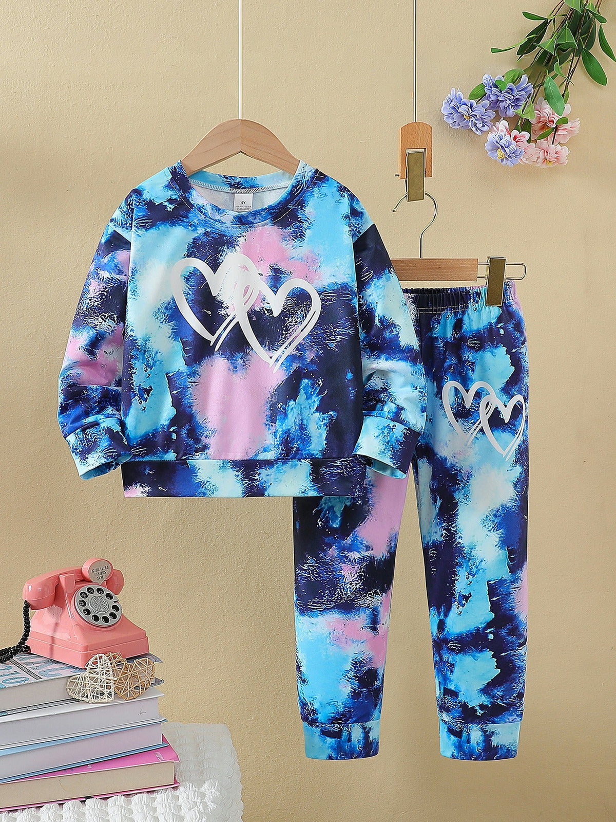 girls two-piece summer outfit set for casual everyday wear