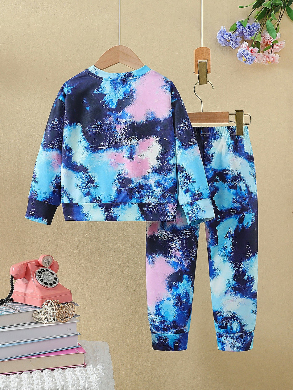 Kids K-Style Cartoon Sweatshirt Set Spring Autumn Two Piece