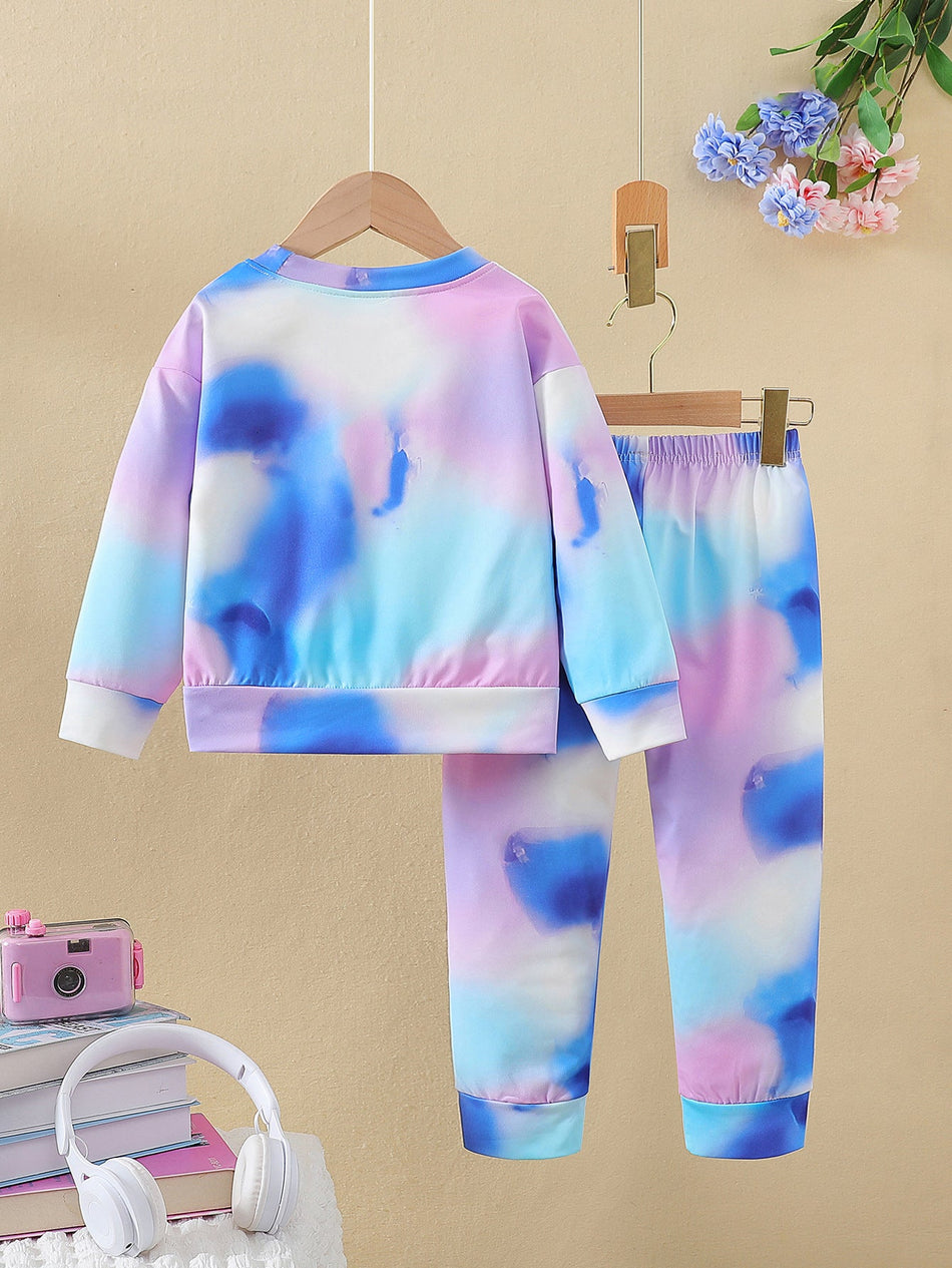 Girls Cotton Letter Sweatshirt Set Spring Autumn Two Piece Outfit