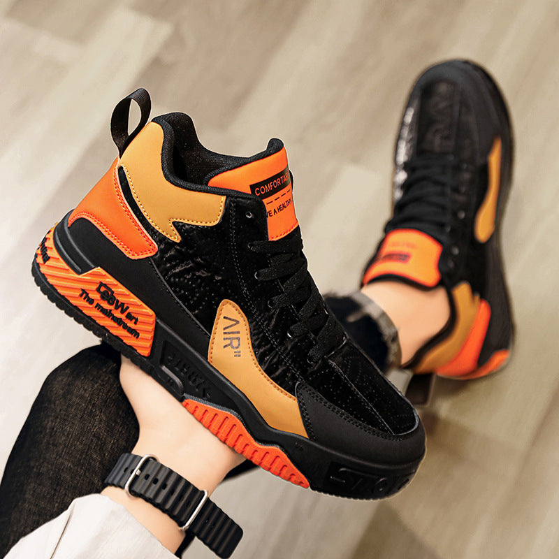Men’s Korean Style High-Top Platform Casual Sneakers