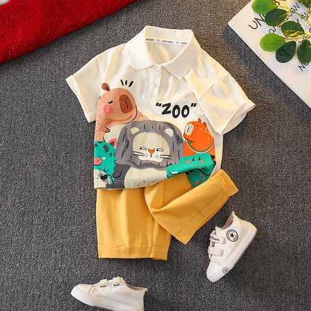girls two-piece summer outfit set for casual everyday wear