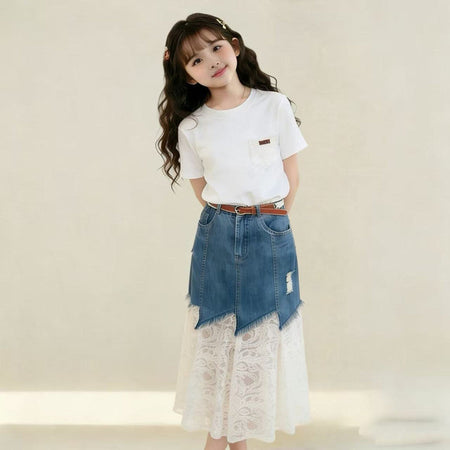 girls two-piece summer outfit set for casual everyday wear