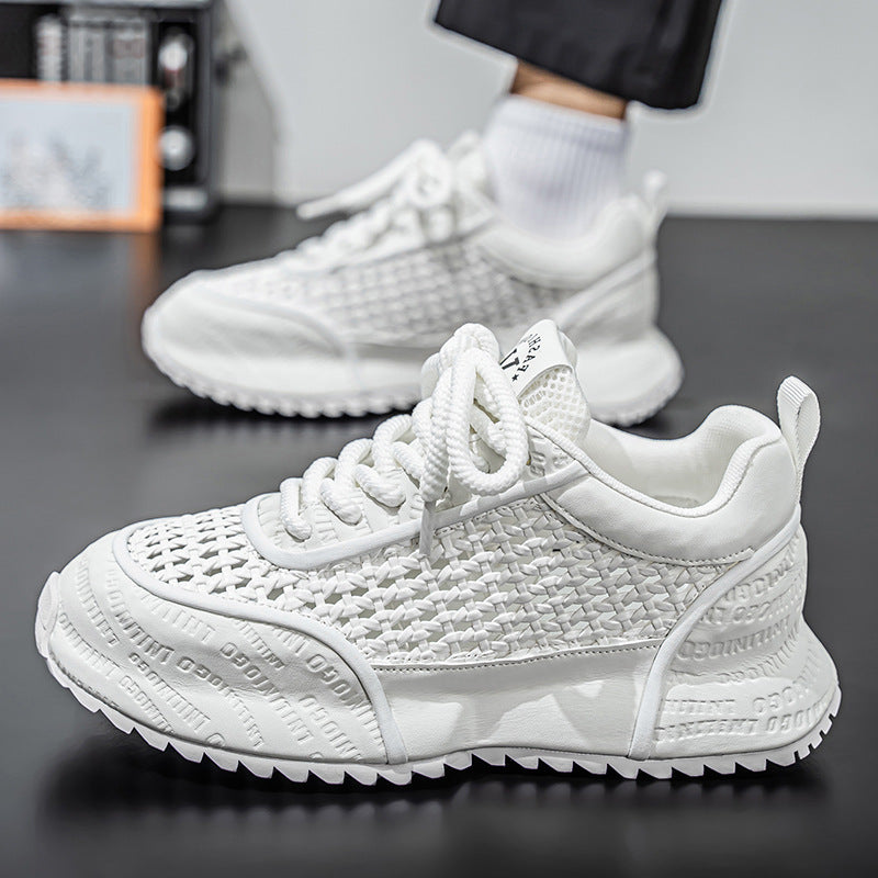 Men’s Hollow Mesh Thick-Soled Sneakers