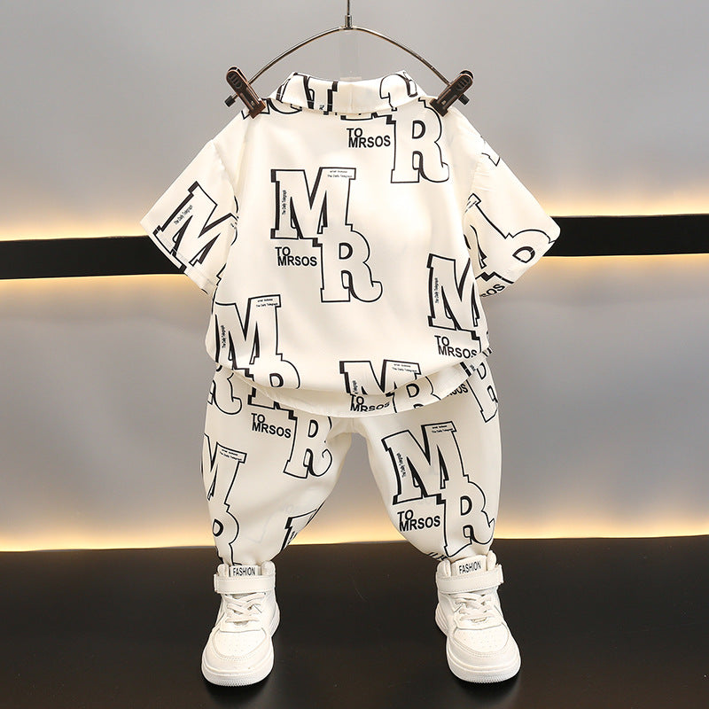 Premium Boys Short Sleeve Shirt and Shorts Summer Set Kids Outfit