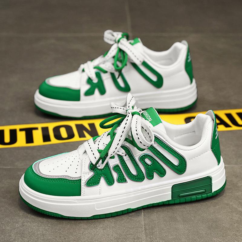 Men’s Color-Block Double Lace Low-Top Casual Sneakers