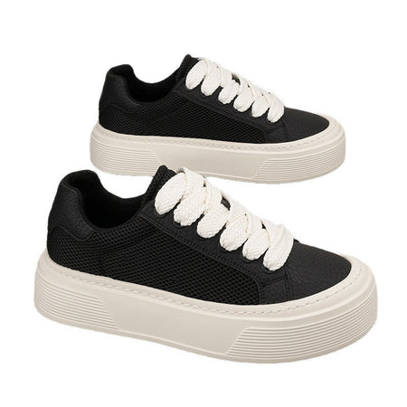 Men’s Mesh Breathable Low-Top White Casual Sneakers