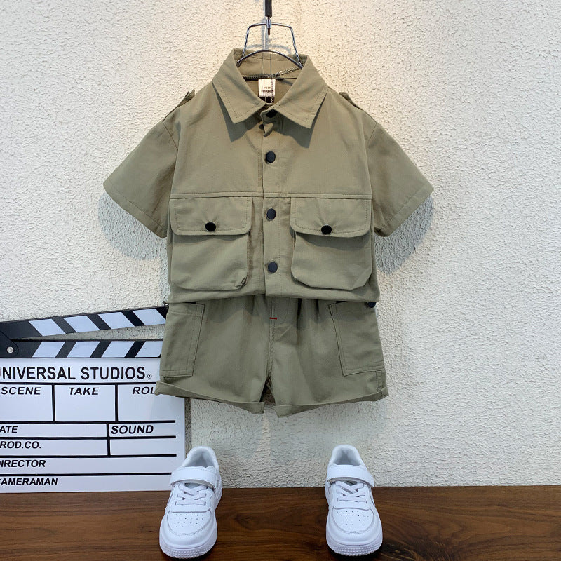 Premium Boys Workwear Style Summer Two Piece Set Kids Outfit