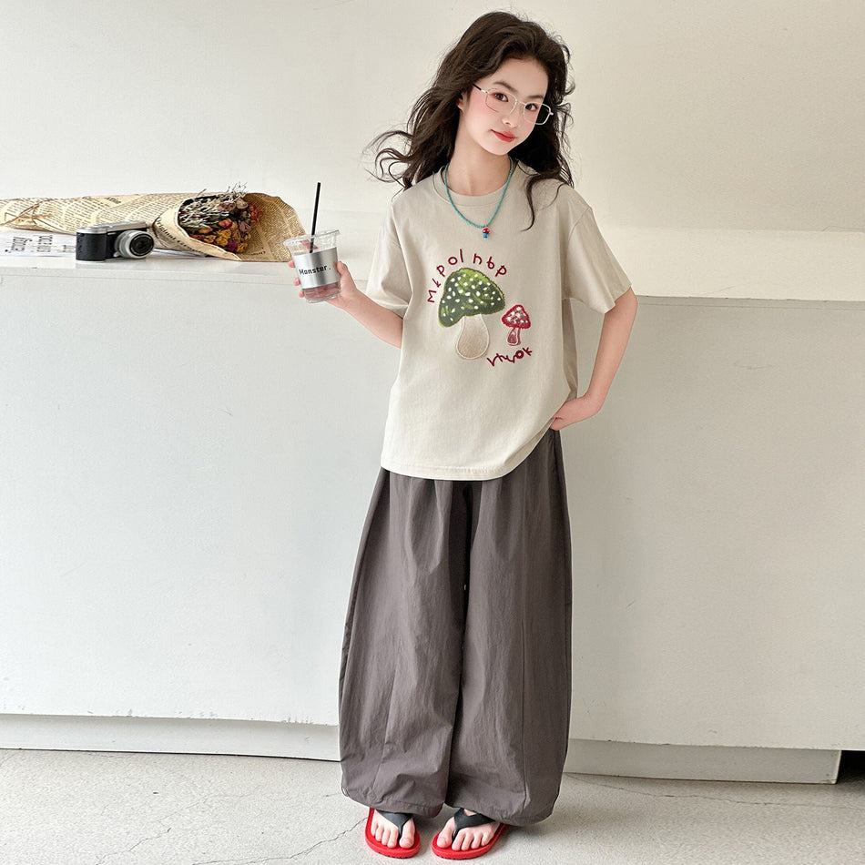 girls two-piece summer outfit set for casual everyday wear