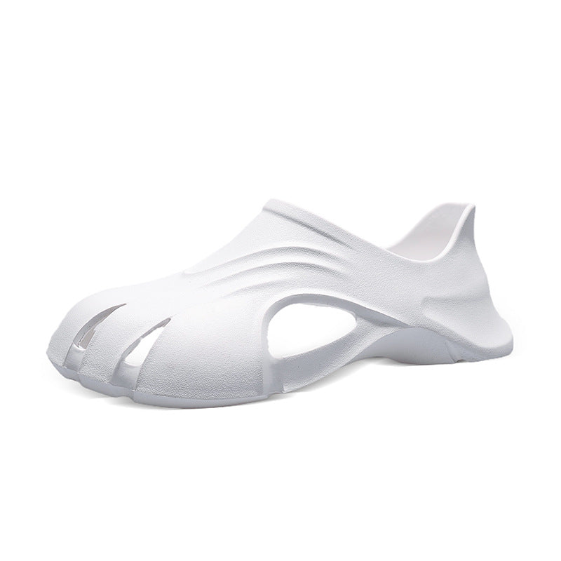 Men’s Plus-Size Hollow Breathable Slip-On Beach Clogs
