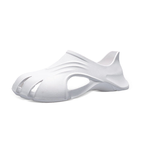 Men’s Plus-Size Hollow Breathable Slip-On Beach Clogs