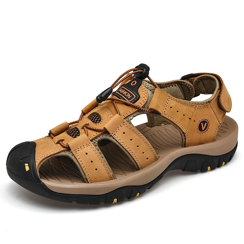 Men’s Plus-Size Hollow Breathable Closed-Toe Sandals
