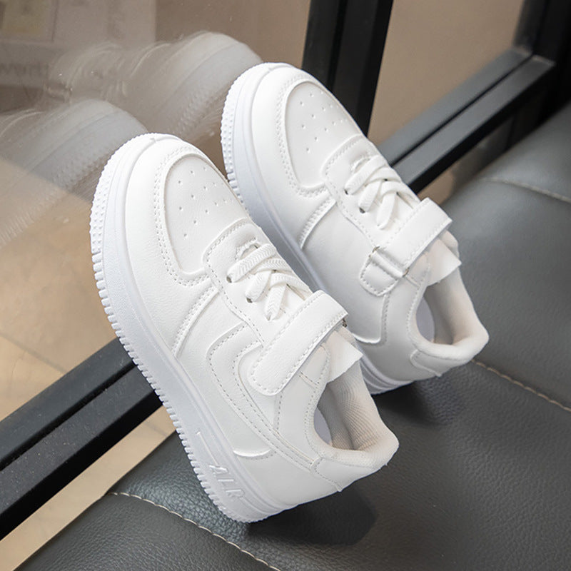Premium Kids White Sports Shoes Velcro Soft Sole Boys Girls