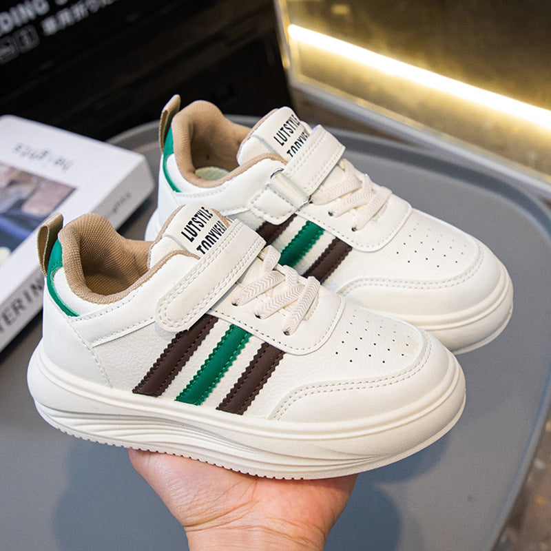 Premium Kids Low Top Sneakers Korean Style White Sports Shoes