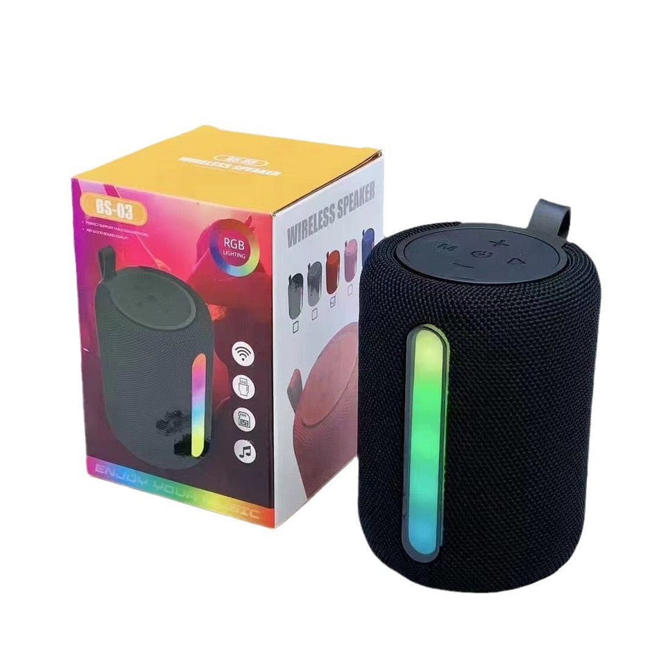 BS03 Portable Bluetooth Speaker Outdoor Subwoofer Fabric in black