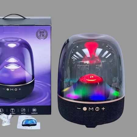MF100 Glass Desktop Bluetooth Speaker High-Power Subwoofer in black