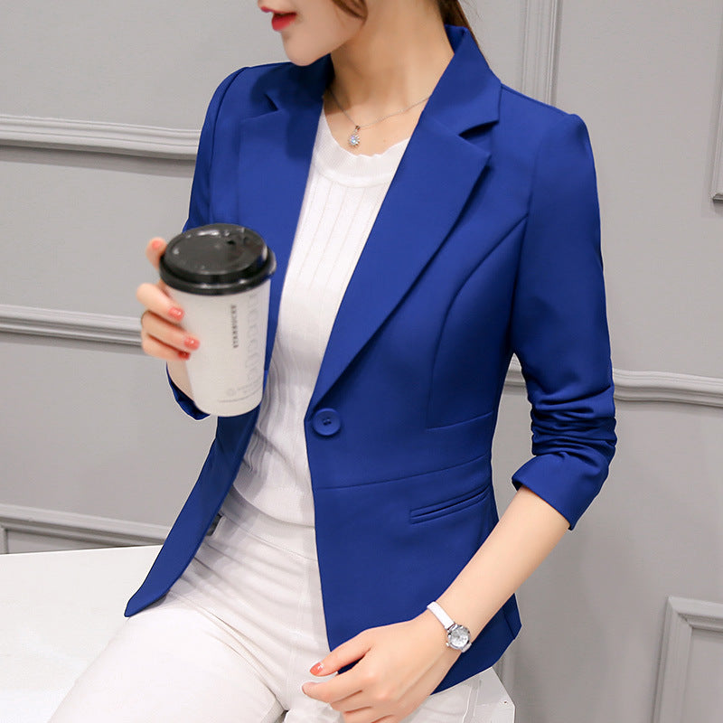 Women Korean Style Slim Fit Short Blazer Jacket Office Wear
