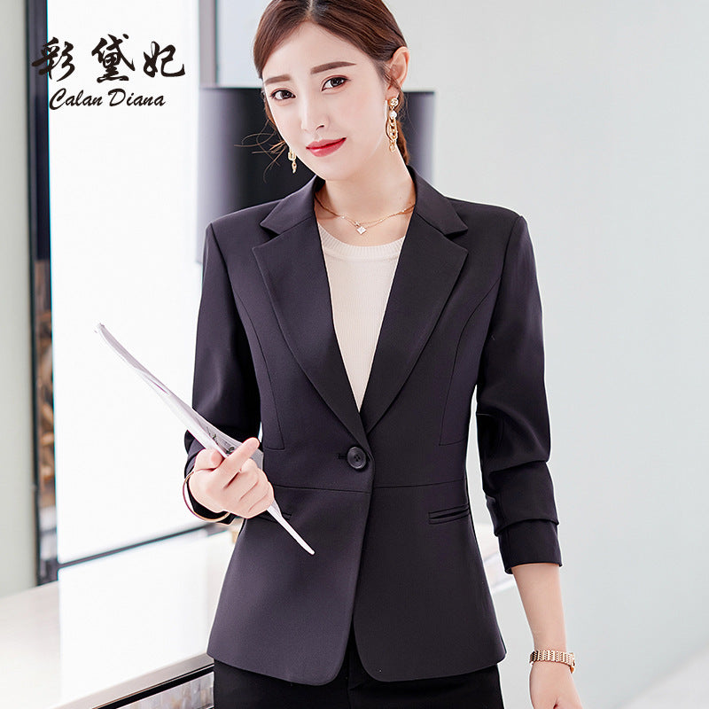 Women Korean Style Slim Fit Suit Jacket Casual Versatile Blazer