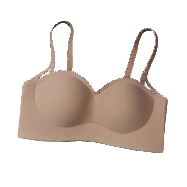 Dark skin tone seamless textured push up bra with breathable soft support