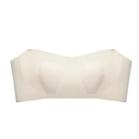 Skin color seamless non-slip bandeau with thin rabbit ear push-up support