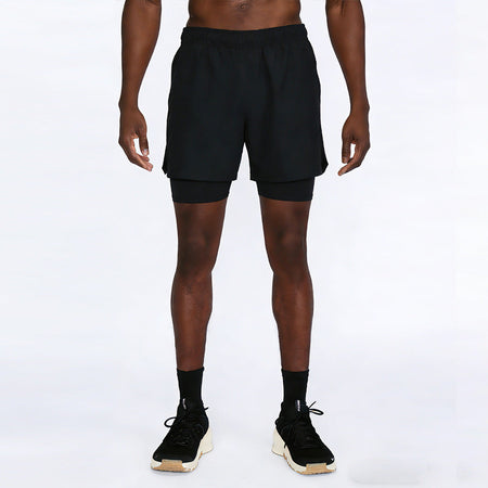 Black men's shorts - casual shorts with elastic waistband for active and leisure wear