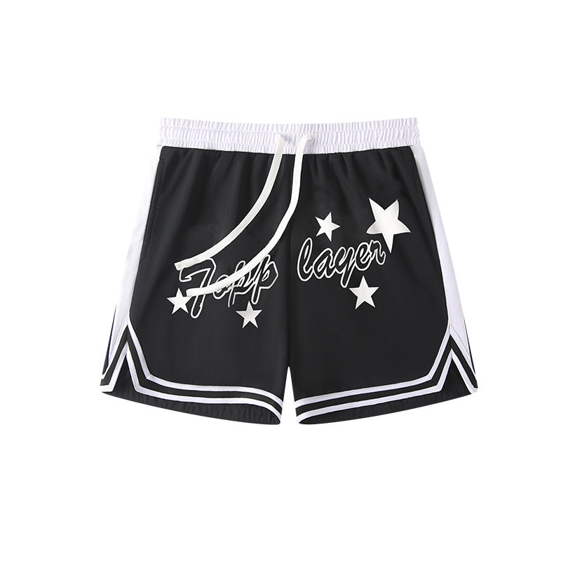 White men's shorts - casual shorts with elastic waistband for active and leisure wear