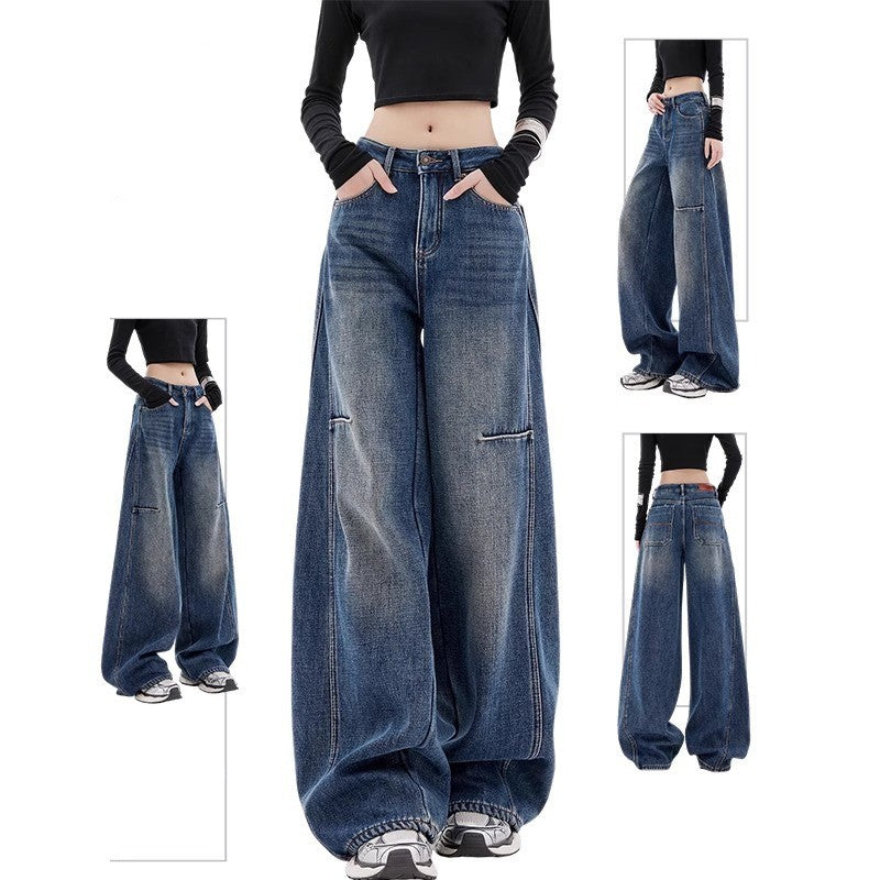 Vintage Scythe High Waist Wide Leg Jeans for Women