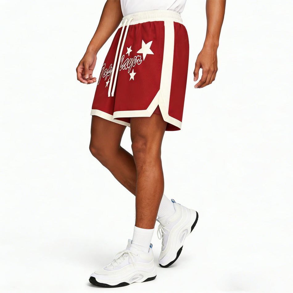 White men's shorts - casual shorts with elastic waistband for active and leisure wear