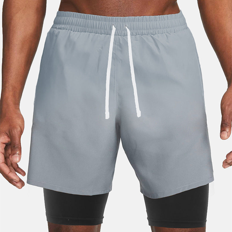 Grey men's shorts - casual shorts with elastic waistband for active and leisure wear