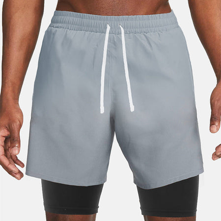 Grey men's shorts - casual shorts with elastic waistband for active and leisure wear