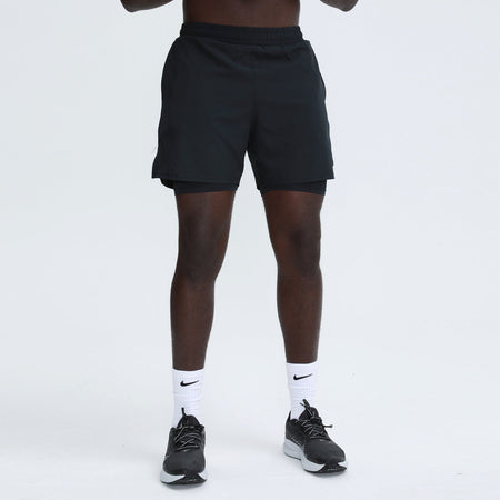 Black men's shorts - casual shorts with elastic waistband for active and leisure wear