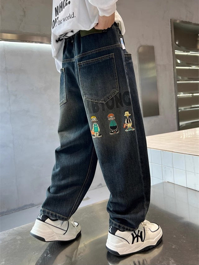 Children Boys’ Loose Dad Jeans for Spring & Autumn