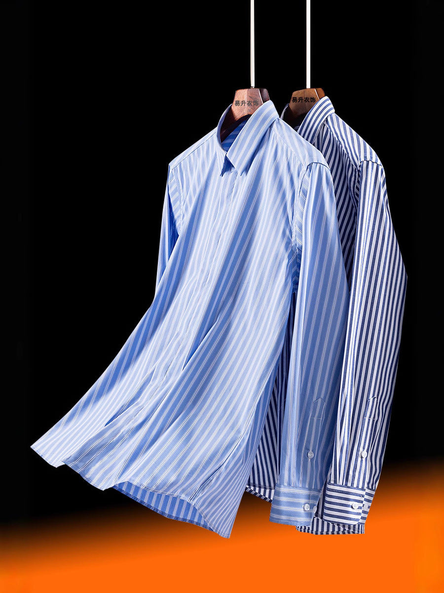 1 Hidden Placket Striped Shirt Shirt men's casual shirt - button-up design with relaxed comfortable fit