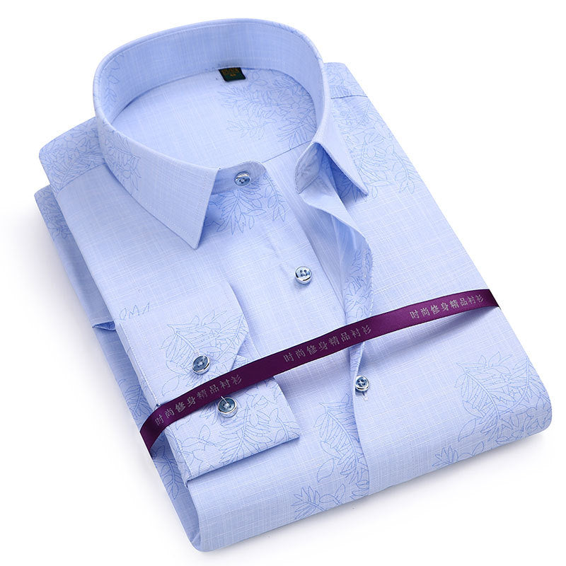 Men’s Plus Size Business Casual Long Sleeve Shirt