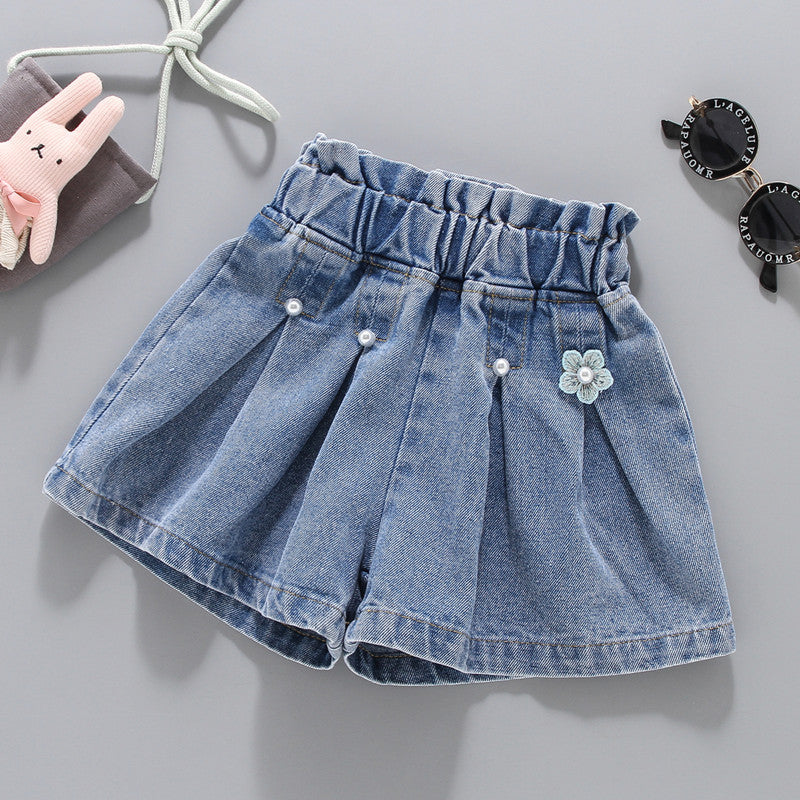 girls denim shorts for summer casual wear with comfortable relaxed fit