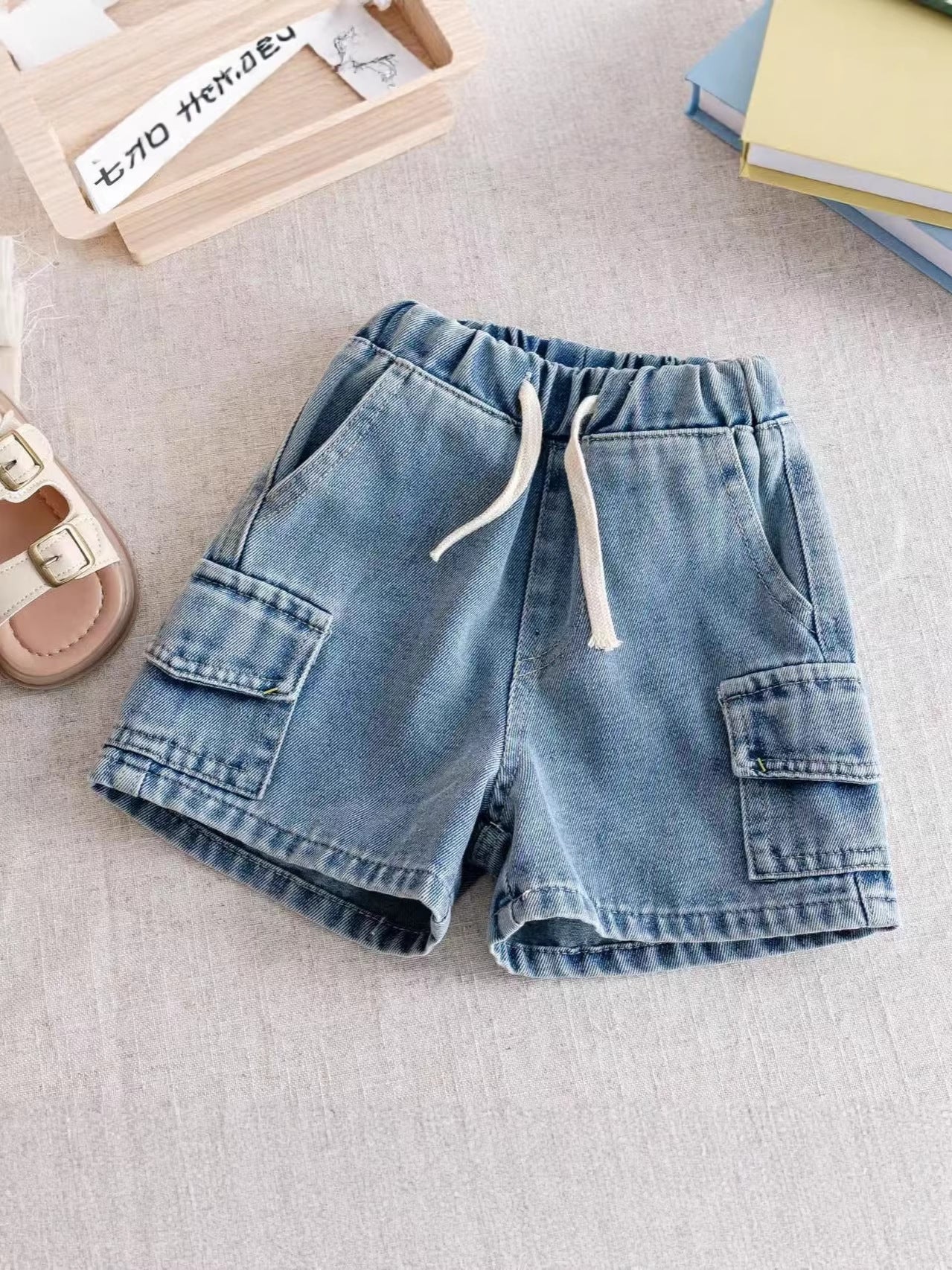 girls denim shorts for summer casual wear with comfortable relaxed fit