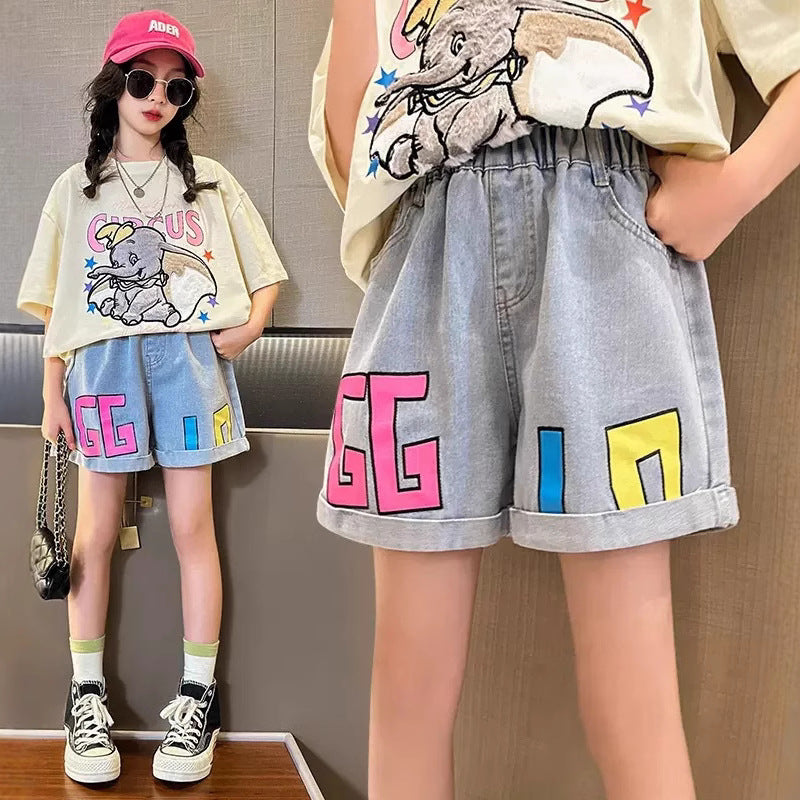 girls denim shorts for summer casual wear with comfortable relaxed fit