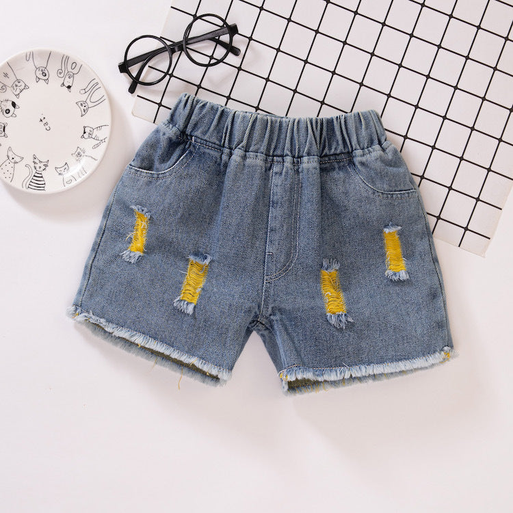 girls denim shorts for summer casual wear with comfortable relaxed fit